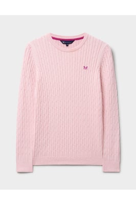 Heritage Cable Crew Neck Pink