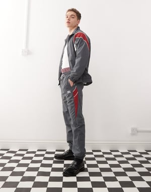 Umbro relaxed track pants in grey multi