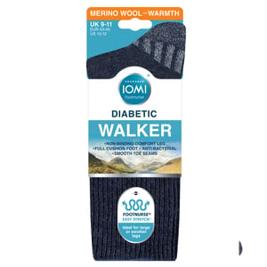 Diabetic Wool Walking Socks for Men | Extra Wide Cushioned Hiking Socks