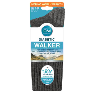 Diabetic Wool Walking Socks for Men | Extra Wide Cushioned Hiking Socks