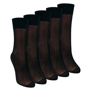 5 Pack Ladies Ankle High Pop Socks 15 Denier Lightweight Sheer Socks