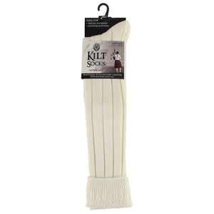 1 Pack Heren Wol Lange Kniehoge Crème Kilt Sokken