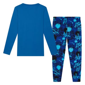 Blue Graffiti Boys Pyjama Set Kids Soft Sleepwear Lounge PJs