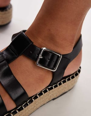 Topshop Chilli fiskarstils espadrillo i svart