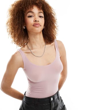 Commando ballet scoop neck bodysuit i mauve - PINK