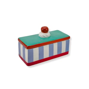 House Vitamin Storage jar tompouche blue/purple dolomite 14x6x6cm