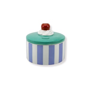 House Vitamin Storage jar tartlet cherry blue/purple dolomite 9x9x7,5cm