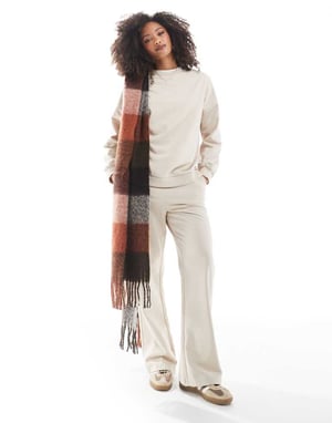 Vero Moda oversized longline sweatshirt co-ord in oatmeal