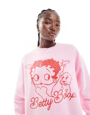 Cotton On classic crew sweatshirt with Betty Boop graphic