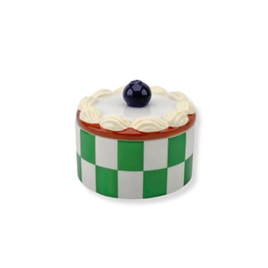 House Vitamin Storage jar tartlet whipped cream green dolomite 9x9x7,5cm
