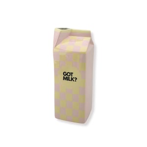 House Vitamin Flower vase got milk pink/yellow dolomite 10x10x25,5cm