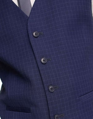 Ben Sherman väst i marinblå rutigt