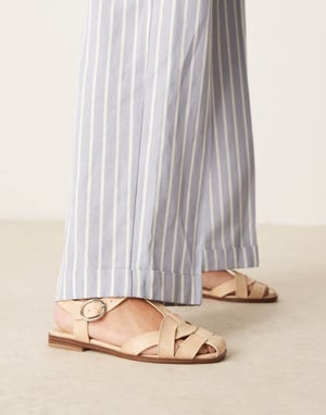 ASOS DESIGN Mirage slim fisherman shoe in natural weave