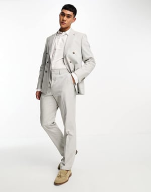 Shelby and Sons kenmal suit trousers in stone