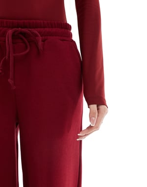 Miss Selfridge tung fleecefoder vid ben jogger svett set i bourgogne