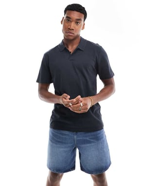 ONLY & SONS krage polo i marinblått