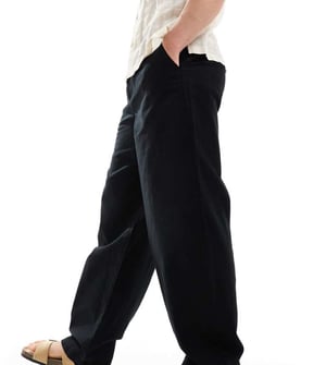 ASOS DESIGN vida linne chinos i svart
