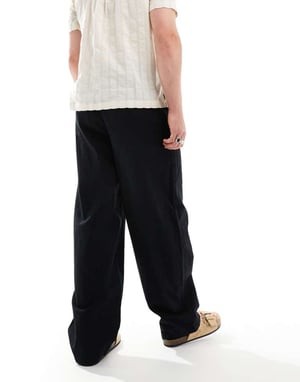 ASOS DESIGN vida linne chinos i svart