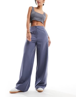 ASOS DESIGN skräddarsydda vida byxor i blått