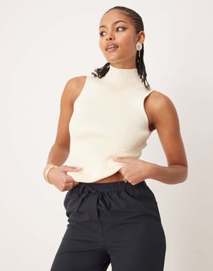 ASOS DESIGN Hög skräddarsydda byxor i marinblått