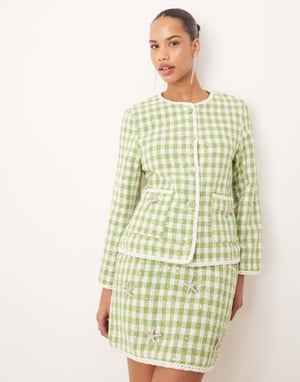 Dream Sister Jane tweed jacket co-ord in green