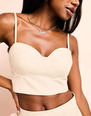 ASOS LUXE 3-delad bralette med kupa i sten