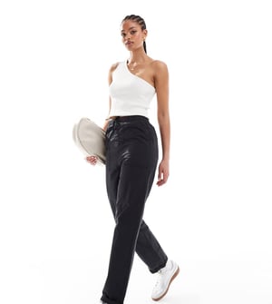 ASOS DESIGN Lång utility-byxa i tvättad svart