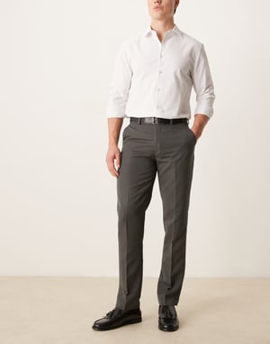 ASOS DESIGN smart slim fit byxor i mörkgrått