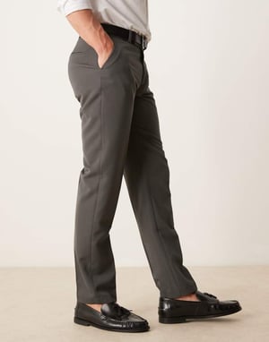ASOS DESIGN smart slim fit byxor i mörkgrått