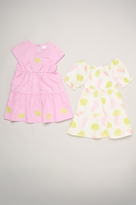 2-Pack Printed Muslin and Chambray Dresses