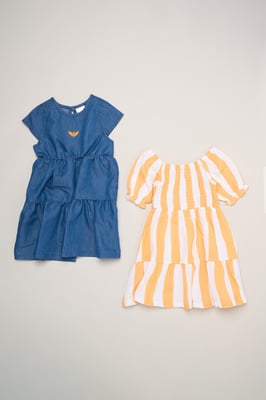 2-Pack Stripe and Chambray Dresses