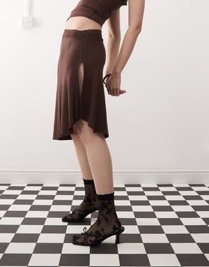 Motel Laudine midi co-ord skirt in bitter chocolate