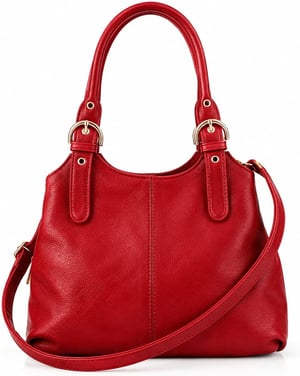 Women's Handbag Multi Pocket Tote Shoulder Bag in Red