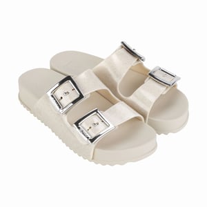Zaxy Womens Partner Slide New Ad Glitter Off White