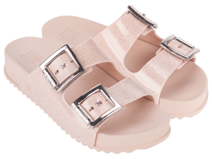 Zaxy Womens Partner Slide New Ad Glitter Nude