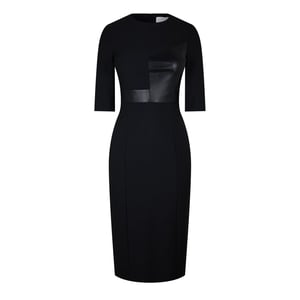 Women's Boss Dezona Crew Neck Midi Sheath Dress in Black