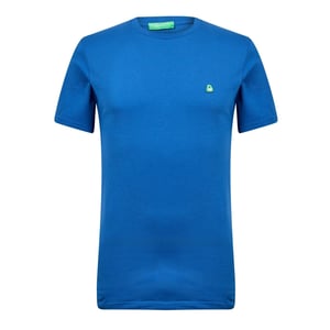Men's United Colors of Benetton Crew Neck Short Sleeve Regular Fit T-Shirt in Royal Blue
