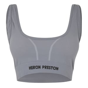 Women's Heron Preston Heron Scoop Neck Cropped Bra in Black