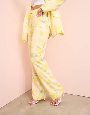 ASOS LUXE koordinerad skräddarsydd kostymbyxor i blommönster