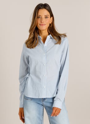 IVY BEAU Vien Tops - PowderBlue/Off white