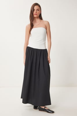 Färgad Blockad Off-Shoulder Maxiklänning