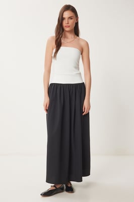 Färgad Blockad Off-Shoulder Maxiklänning