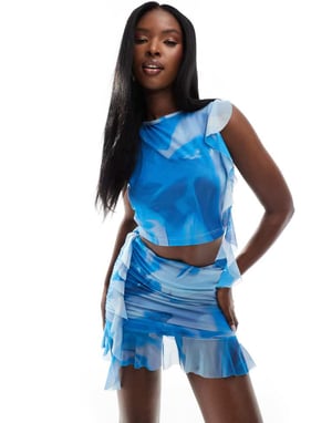 Missyempire mesh crop top set i flera färger