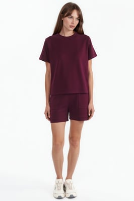 Crew Neck Embroidered Two-Piece Co-ord Set