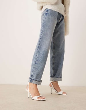 ASOS DESIGN Hålig nästan där klacksandaler i vitt