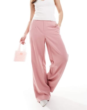 Object tailored wide leg trousers in rose pink