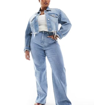 Dr Denim Plus Moxy straight leg jeans in cape light plain wash
