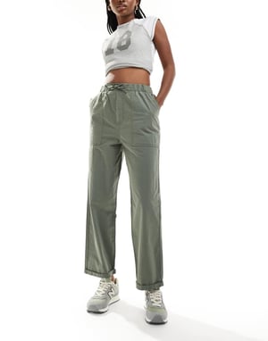 ASOS DESIGN arbetsbyxor i tvättad khaki