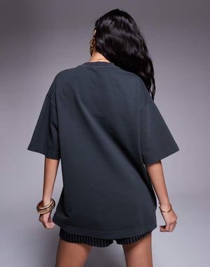 The Couture Club oversized logo t-shirt in grey