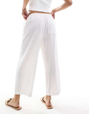 ASOS DESIGN linne culottes i vitt